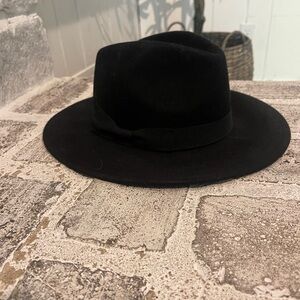 J Crew Wool Hat with Grosgrain Ribbon, NWT, Black